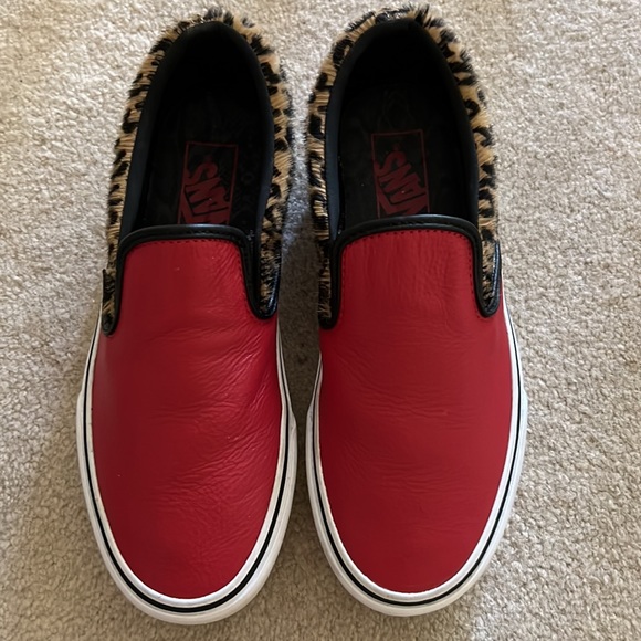 Vans Rare Sample Leather Faux Leopard Slip-on - Picture 2 of 7